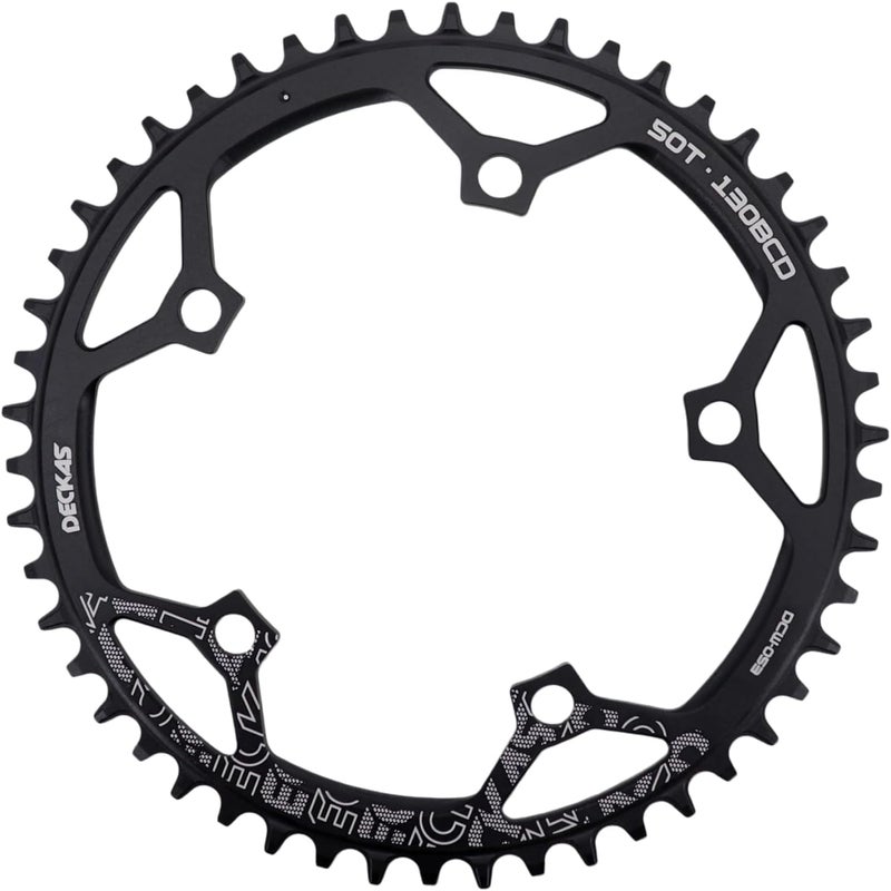 DJC Components DJC Bike Chainring 130BCD 40T to 58T Round Chainwheel Narrow Wide Tooth Lightweight for 7 8 9 10 11 12 Speed Road Bike Folding Bike - Image 1
